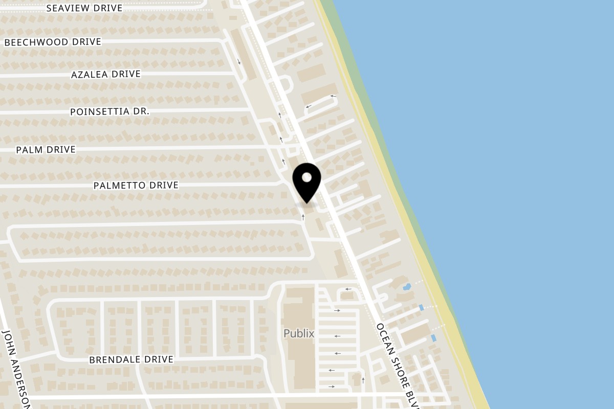 Map showing the location of Stavro's Pizza House IV on 1350 Ocean Shore Blvd in Ormond Beach